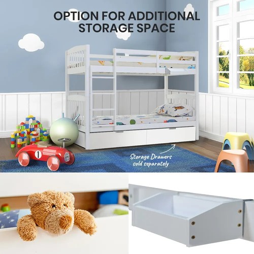 KINGSTON SLUMBER Wooden Kids Bunk Bed Frame, with Modular Design - Picture 4 of 11