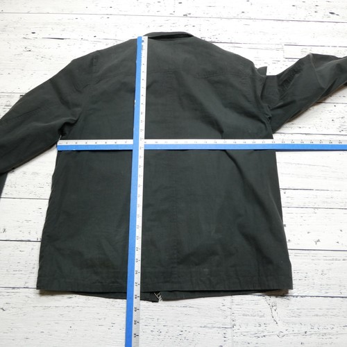 Jack Spade Jacket Mens Large Gray Wax Cotton Zip Up Button Overlay - Picture 7 of 9