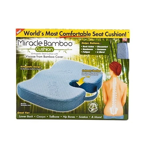 Miracle Bamboo” Brand Orthopedic Seat Cushion NIB (As Seen on TV) by Ontel