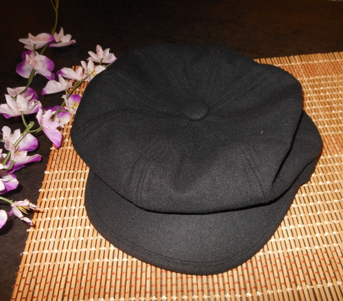 Ladies COMHATS NEWSBOY CAP ~ Wool Blend ~ Medium ~ Black ~ NWT - Picture 2 of 6