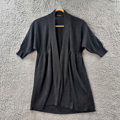 MARCO POLO Womens Cardigan Size S Black Gold Knit Short Sleeve Open Front