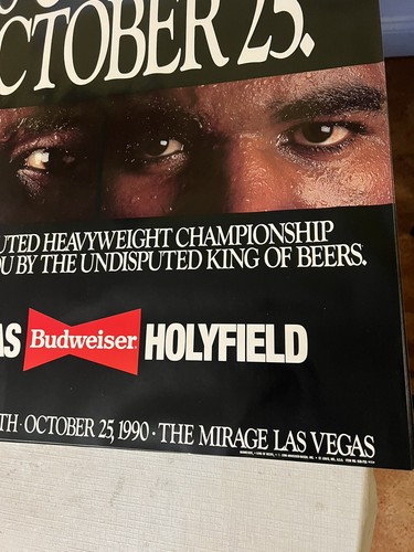 1990 EVANDER HOLYFIELD VS JAMES BUSTER DOUGLAS BOXING POSTER BUDWEISER MIRAGE LV - Picture 5 of 8