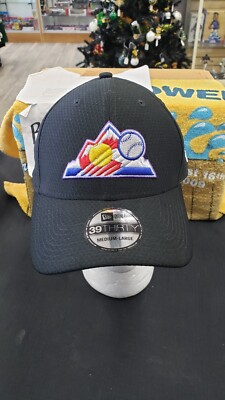 NWT COLORADO ROCKIES FLEX FIT CAP HAT 39THIRTY NEW ERA COLOR LOGO M-L SAMPLE