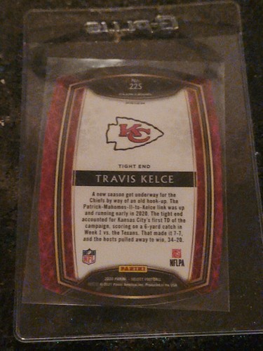 2020 Select #225 Travis Kelce Club Level White Prizm Kansas City Chiefs - Picture 2 of 2