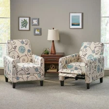 Lucas Contemporary Fabric Recliner (Set of 2)