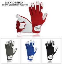 Mens Thorn Proof Resistant Gloves Gardening Work Leather Assembly Mechanic Gents