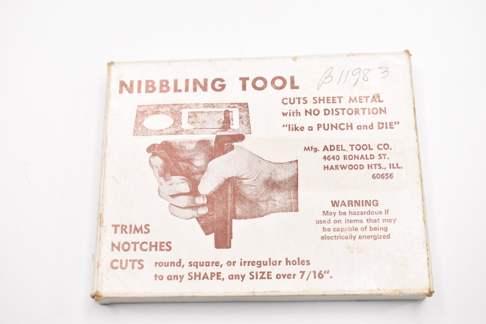 Adel Tool Co Nibbling Tool Trim Notch Cut Sheet Metal 18 Gage Steel 1 
