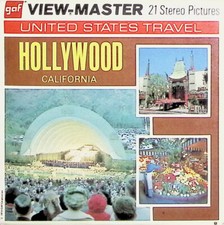 HOLLYWOOD California 1974 - 3d View-Master 3 Reel Packet - 21 Full Color Images