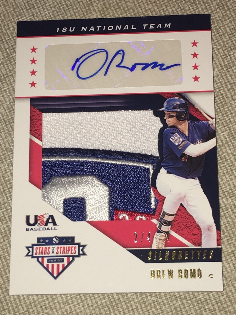DREW ROMO 2019 Panini USA Stars & Stripes Autograph Patch #2/4 