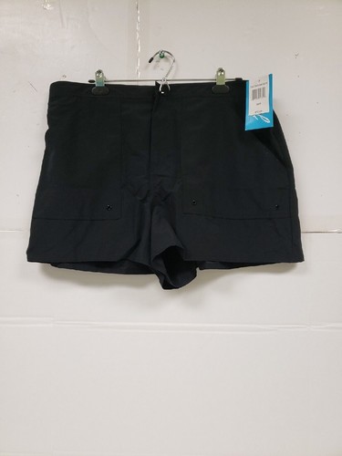 Azul By Maxine Of Hollywood Womens Black Swim Shorts Pockets Sz 18W NWT