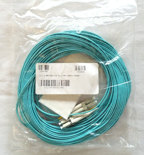 LC-LC Fiber Patch Cables 10 Gigabit OM3 Corning MM Duplex 50/125 - 49 Feet