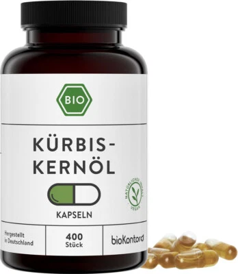 Kürbiskernöl Kapseln BIO 500 mg - nativ kaltgepresst - 400 Stück - bioKontor