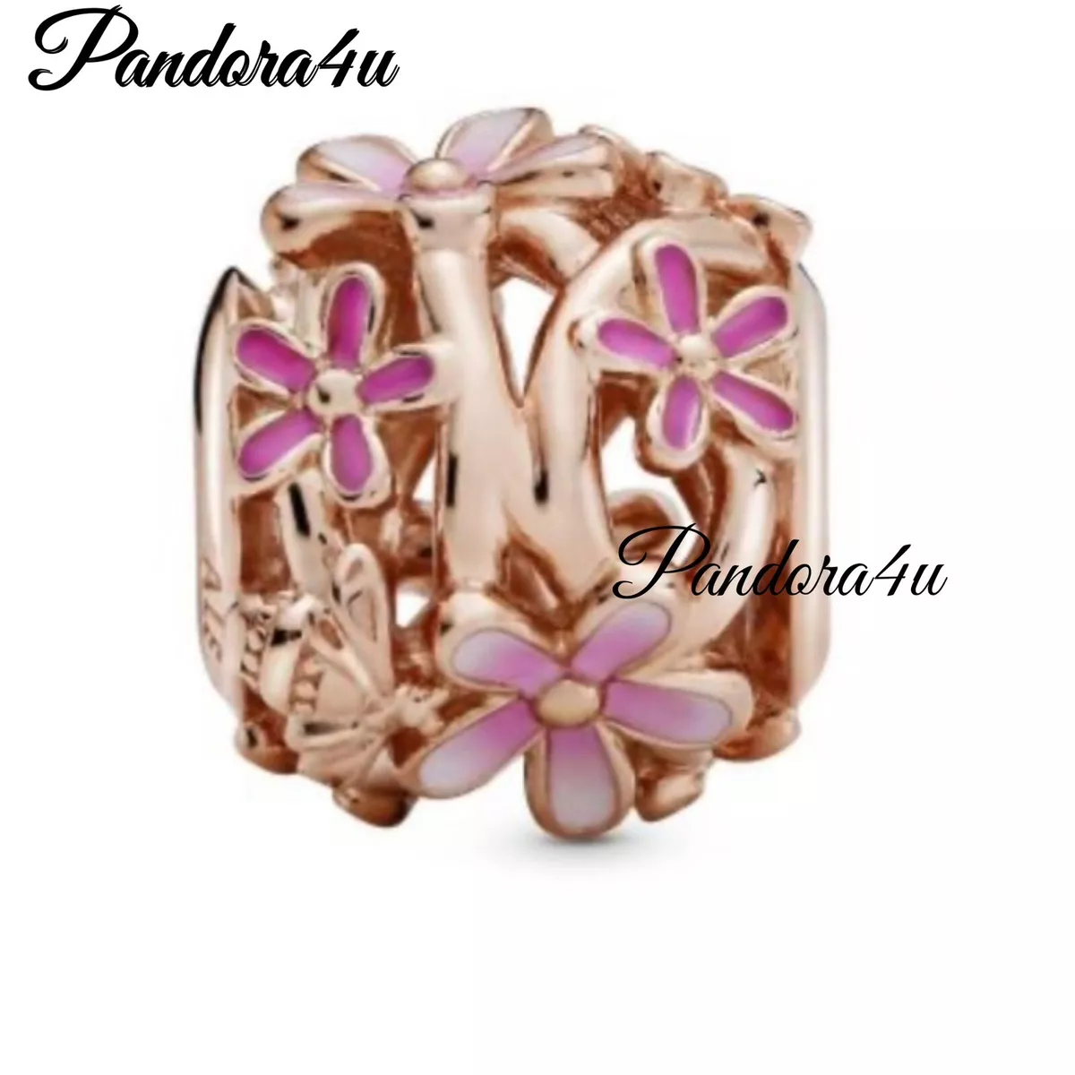 Pink daisy flower charm pandora deals