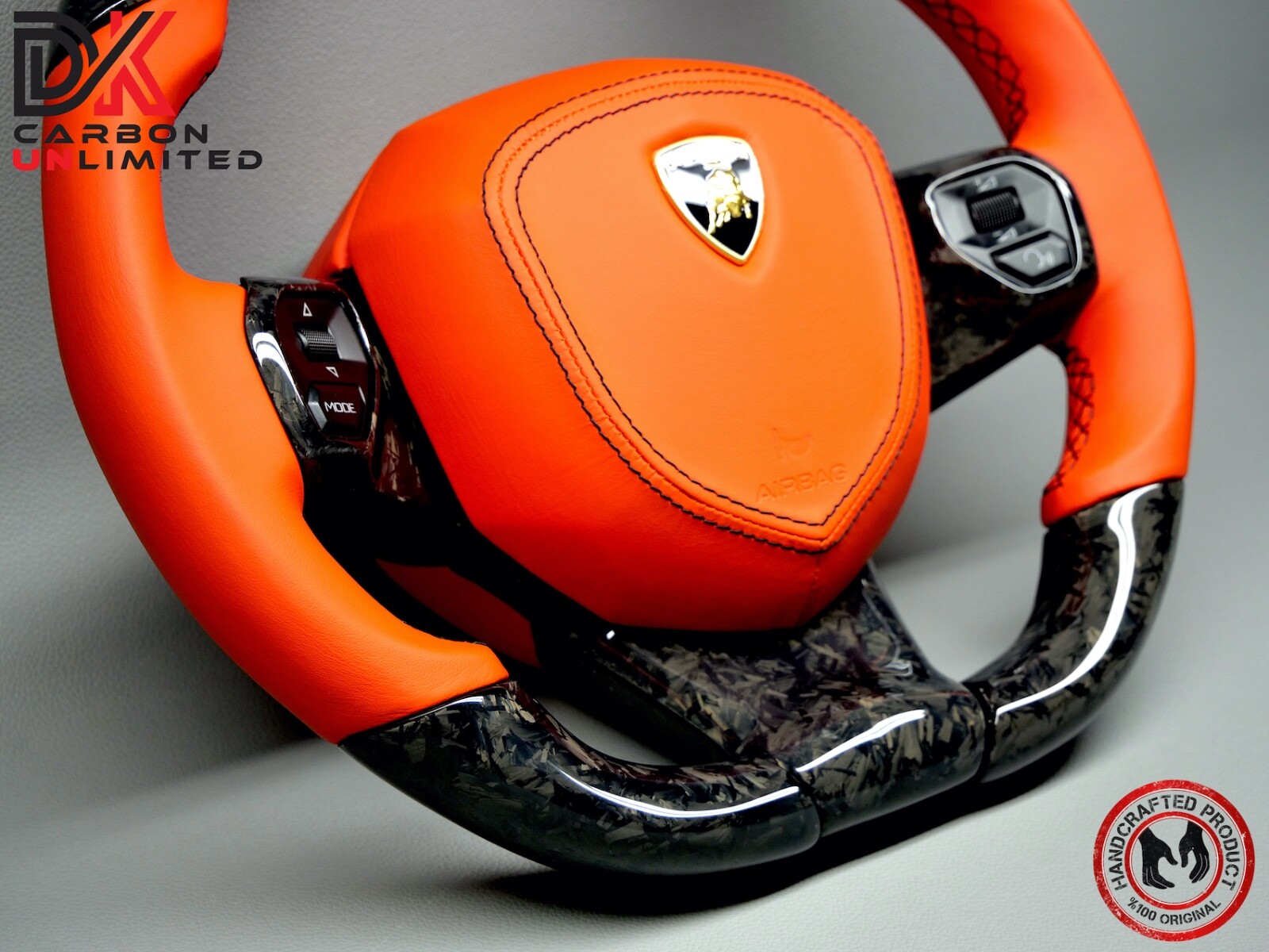 Lamborghini Aventador LP700 LP740 Arancio Dryope Forged Carbon Steering Wheel v2
