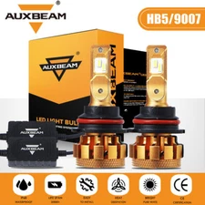 AUXBEAM 9007 Canbus LED Headlight Bulbs Conversion Kit High Low Beam Super White