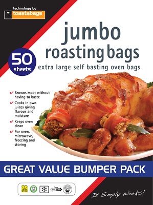 50 x JUMBO TRUTHAHN BRATEN OFENBEUTEL 55X60 CM - selbstheftend