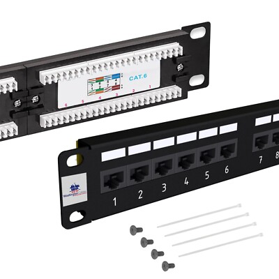 Cat6 Patch Panel 24/48 Port Loaded, UL Listed Assurance Components, 1U