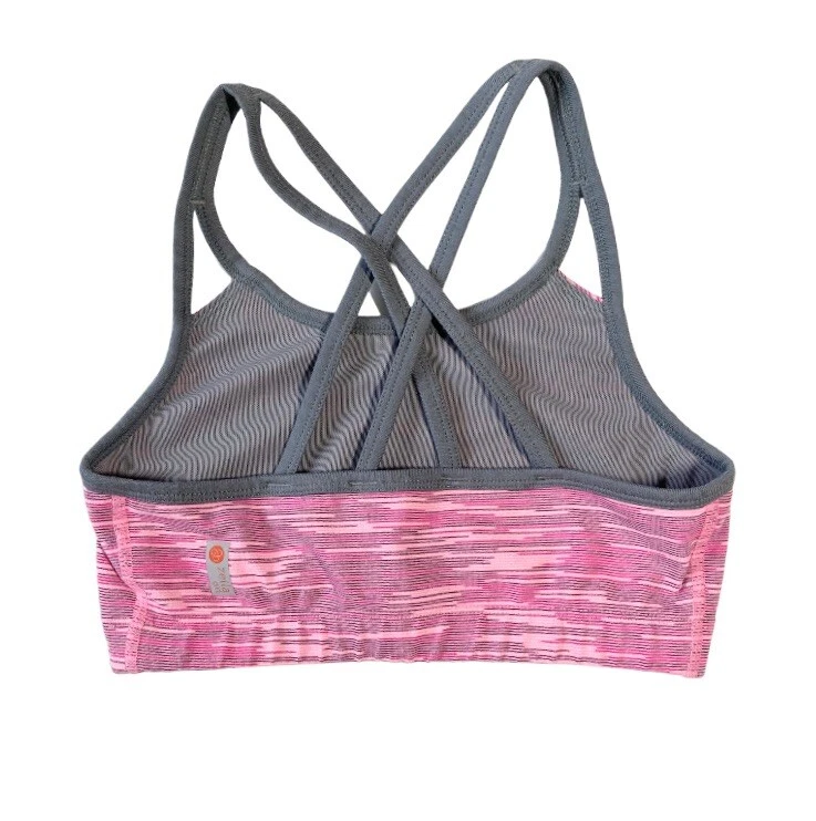 Sutiã esportivo Zella Girl rosa e cinza costas cruzadas tamanho médio (8/10) - Imagem 2 de 4