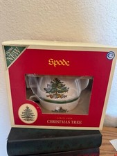 Spode Christmas Tree Cheer Tea For One 3-pc Stacking Tea Pot Cup Set in box
