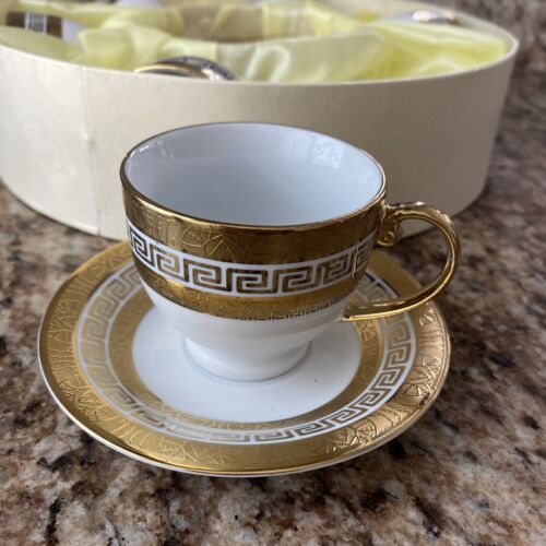 Esspresso Turkish Coffee Gold Trim Bone China set 6 piece - Picture 4 of 9