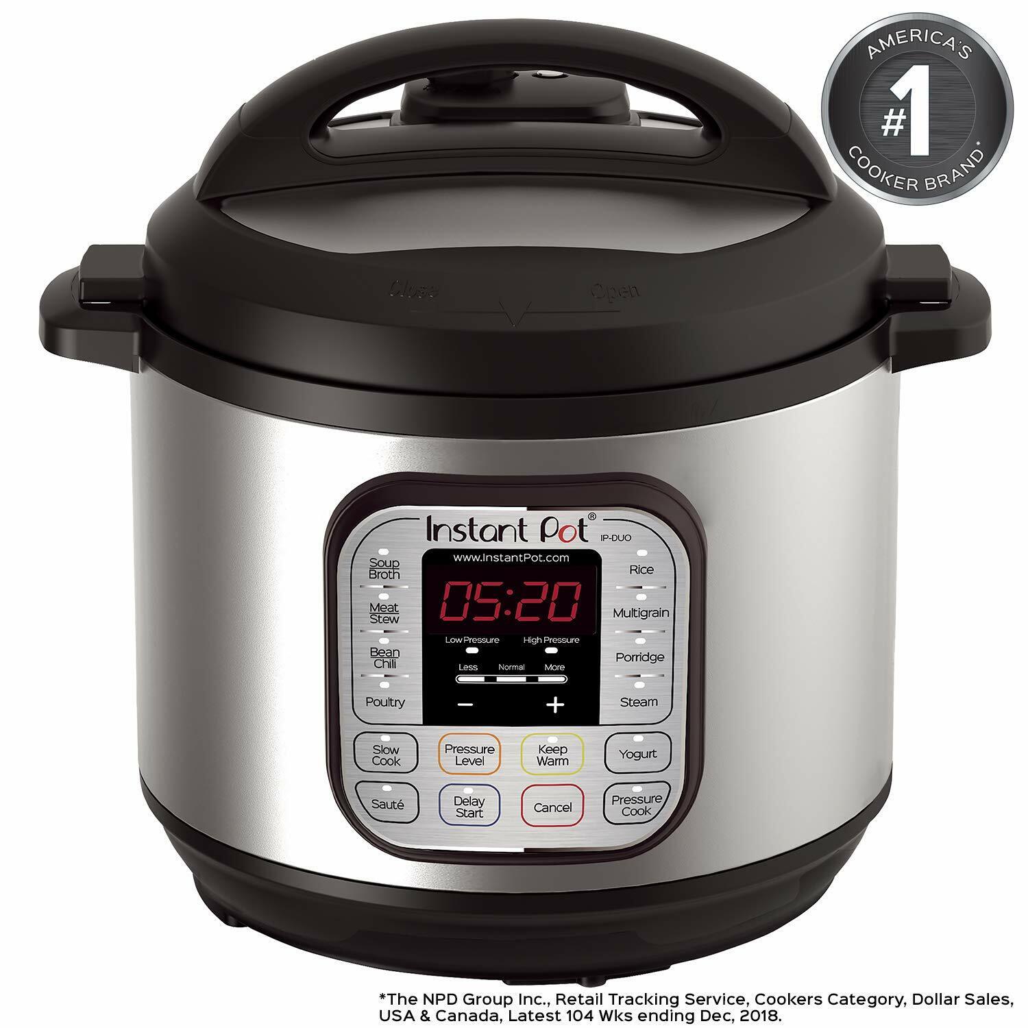 Instant Pot Duo 3-6-8 Qt 7-in-1 Multi Use Programmable Pressure Slow Cooker Tania nowa praca