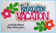 SUMMER VACATION title paper piecing for Premade Scrapbook Page DIE CUT by Rhonda