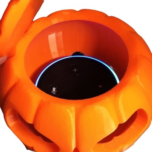 Halloween Pumpkin Echo Dot Holder – Plastic Jack O' Lantern