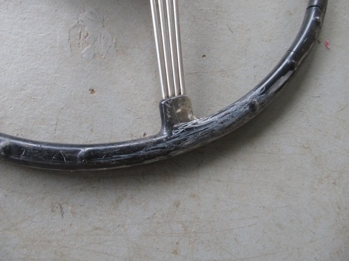 1950's MG? TD TF? 17" STEERING WHEEL TRI-SPOKE BANJO TYPE ORIGINAL NICE CORE - Picture 8 of 9