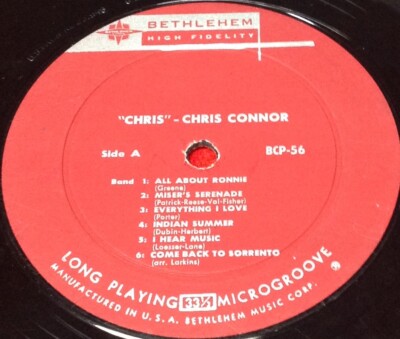 【オリジナル】Chris Connor / Chris BCP-56 MONO Chris Connor Chris LP Bethlehem BCP 56 Mono | eBay