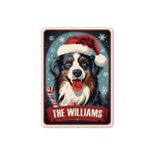 Personalized Australian Shepherd Christmas Welcome Sign
