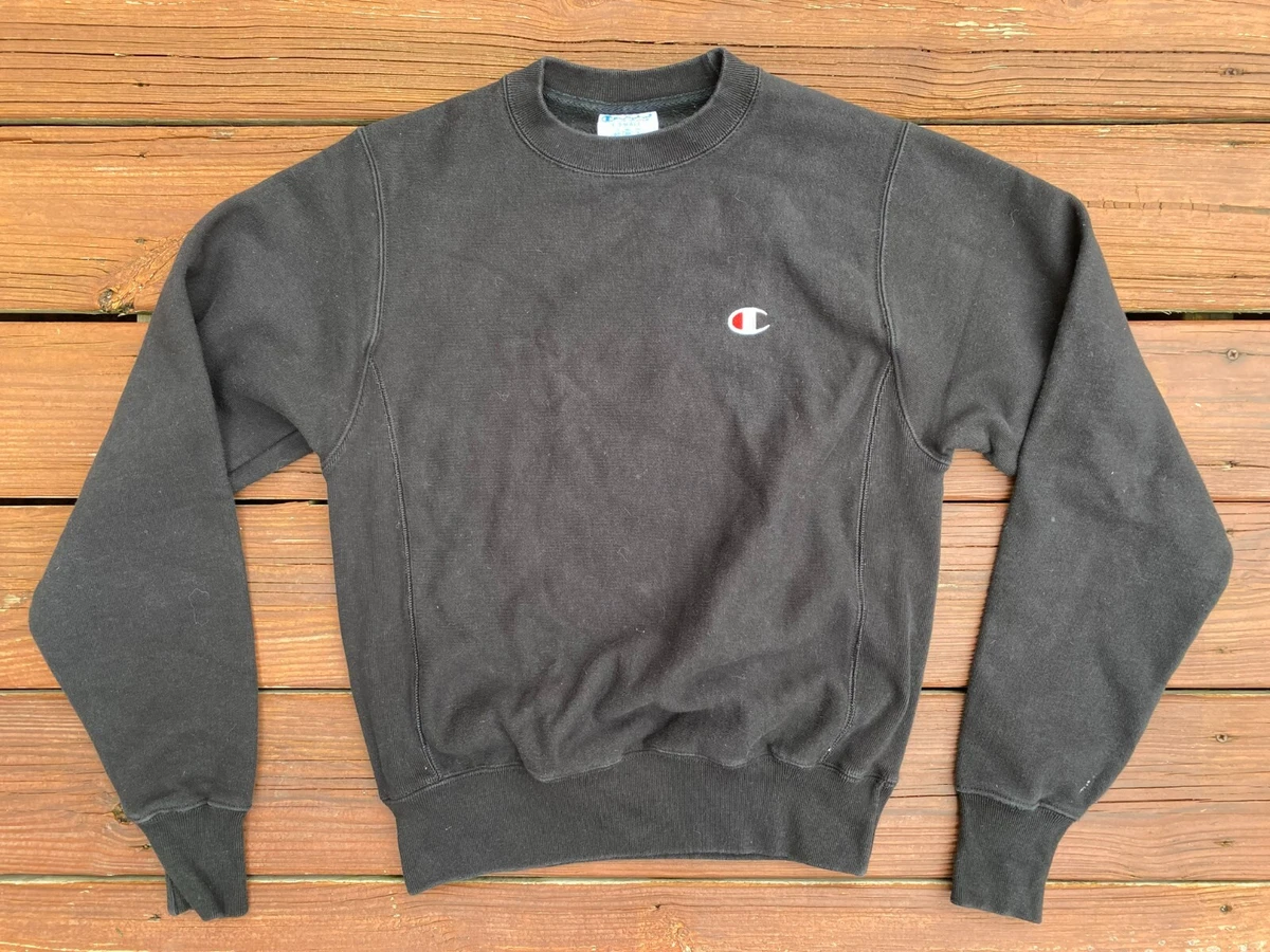 Champion Men\'s Reverse Weave Crewneck Sweatshirt Black Size XS Style GF70 |  eBay