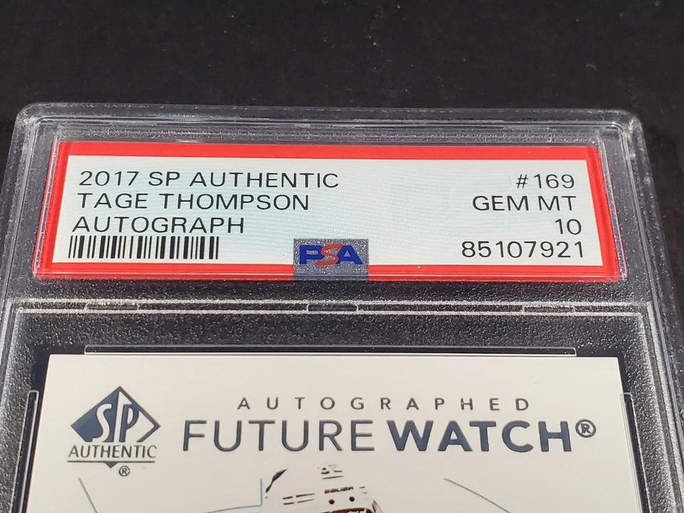 2017-18 SP AUTHENTIC TAGE THOMPSON FUTURE WATCH ROOKIE AUTO SIGNATURE PSA 10 GEM - Image 3 of 4