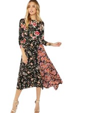 Shein Floral Asymmetric Hem Midi Dress Size XS