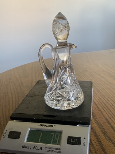Vintage Cut Glass Crystal American Brilliant 7.5”+Stopper Vinegar-Oil Cruet #16 - Picture 10 of 10