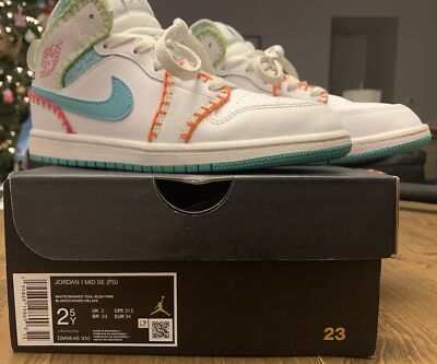 Nike Jordan 1 Mid Multi Knit Size 2.5Y DM9648-100 | eBay