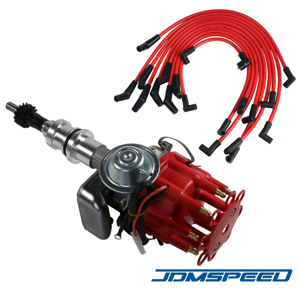 JDMSPEED ROJO Tapa HEI Distribuidor y CABLES ENCHUFABLES Para FORD 289-302 BLOQUE PEQUEÑO Foto 4 de 4