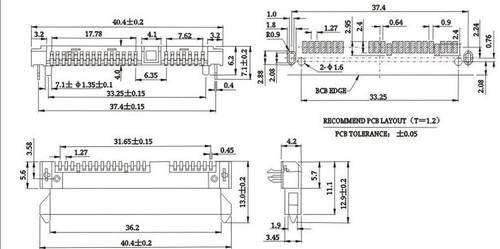 5 pièces adaptateur connecteur de prise femelle Sata 7+15 broches 22 broches type SMT SMD H=4,2 mm - Photo 6/6