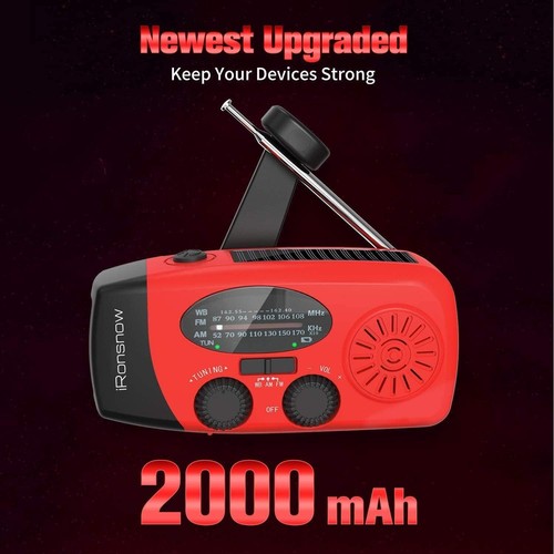 All In One Solar Emergency Hand Crank Weather Radio Self Powered AM/FM - Picture 2 of 11