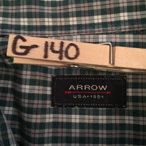 Arrow Shirt XL Long Sleeve Green Button Up Mens Plaid Casual - 第 10/12 張圖片