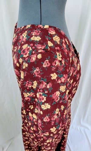 Vintage Express Burgandy Floral S/S Button Down Fit & Flare Jumpsuit Size S/M? - Picture 14 of 18