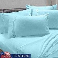1800 Thread Count Microfiber Bed Sheet Set 6 Piece Deep Pocket Hypoallergenic US