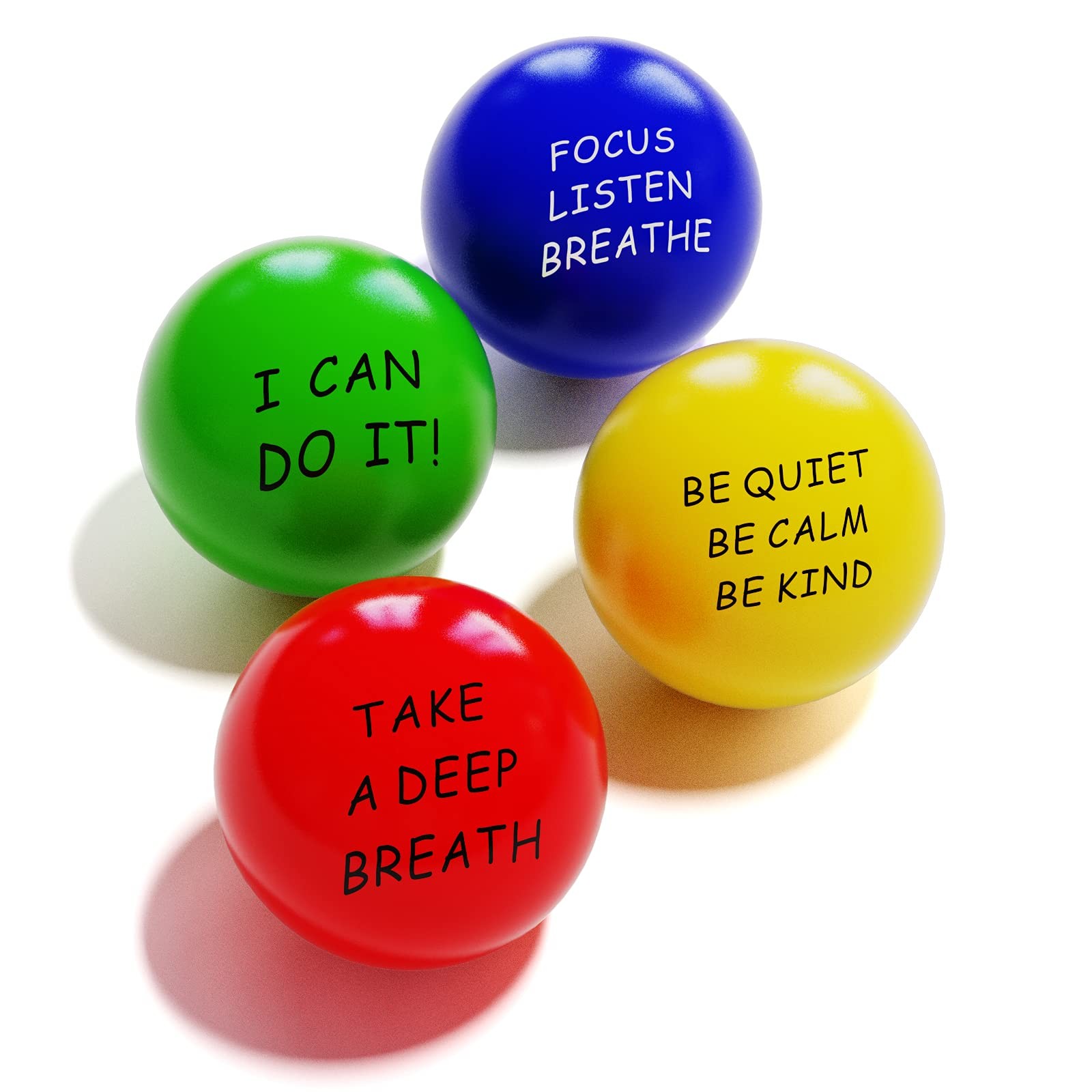 Stress Balls for Adults and Kids (4 Pack) Squeeze Balls Hand Exercise Therapy