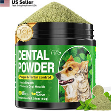 Pet Dog Cat Dental Powder Teeth Cleaning Plaque Tartar Remover 150g FROM USA