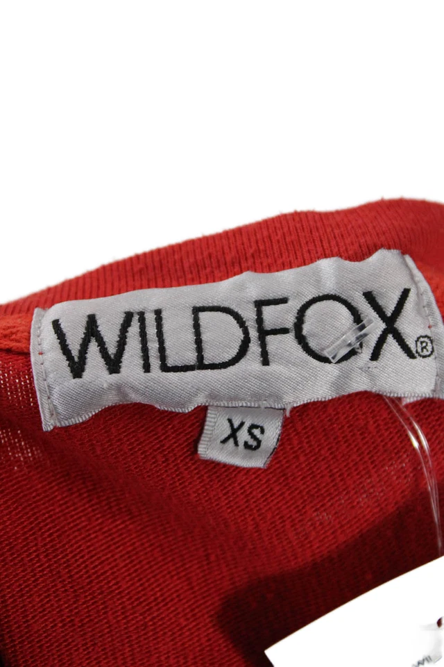 Suéter Pullover Wildfox Unisex Rojo Manga Larga Cuello Redondo Talla XS Foto 4 de 4
