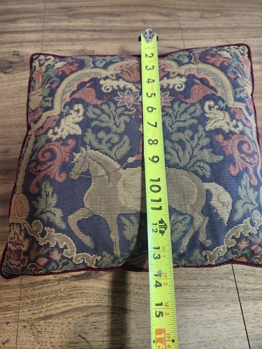 Equestrian Horse Tapestry And Velvet Pillow Accent Pillow Throw Pillow - Picture 6 of 7