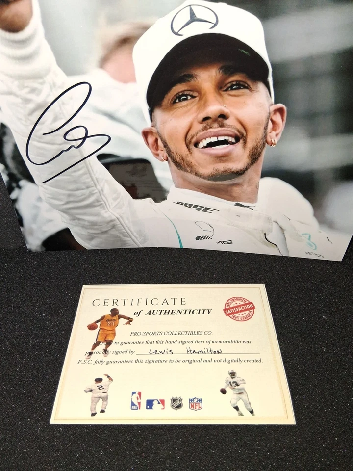 Lewis Hamilton Autographed signed 8x10 Photo Mercedes 2020 World Champion COA - Image 2 of 2
