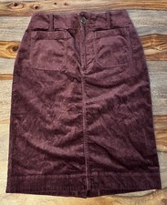 MAEVE Anthropologie BURGUNDY The Colette Corduroy Skirt Pencil Pockets Size S