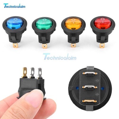 20PCS 3-Pin Rocker Switch Toggle DC12V Led Light Car Auto Boat Round ON/OFF 8A