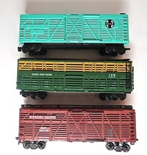 HO Set 3 1950s Modern Stock Cars AT&SF, Misso...