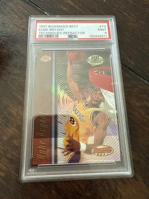 1997-98 Bowman's Best TECHNIQUES REFRACTOR KOBE BRYANT #T4 PSA 9